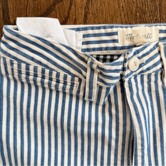 Madewell Emmett Wide-Leg Crop Pants in Herringbone Railroad Stripe size 27 1608 - Picture 5 of 11